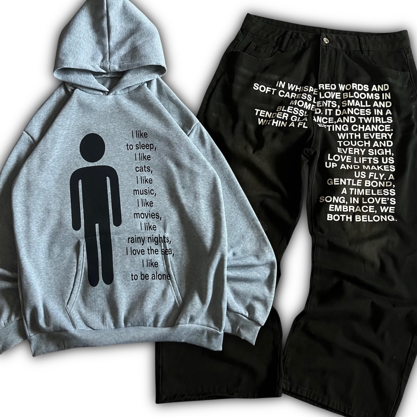 Embroidery Cotton - Conjuntos de Hoodies Masculinos com Estampa