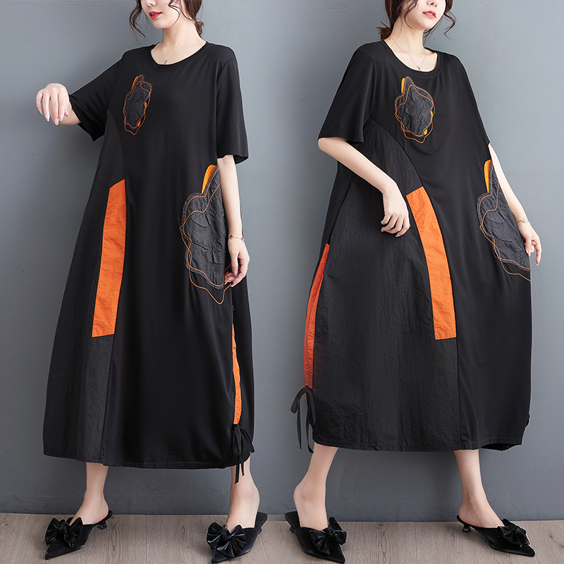 Embroidery Artist - Vestido Longo Casual Solto com Cordão