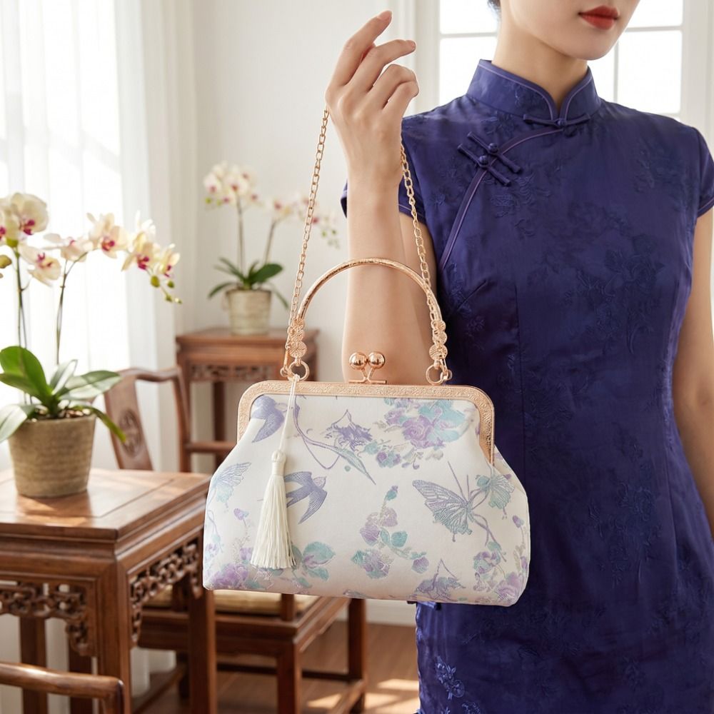 Embroidery Kiss - Bolsa de Ombro de Metal com