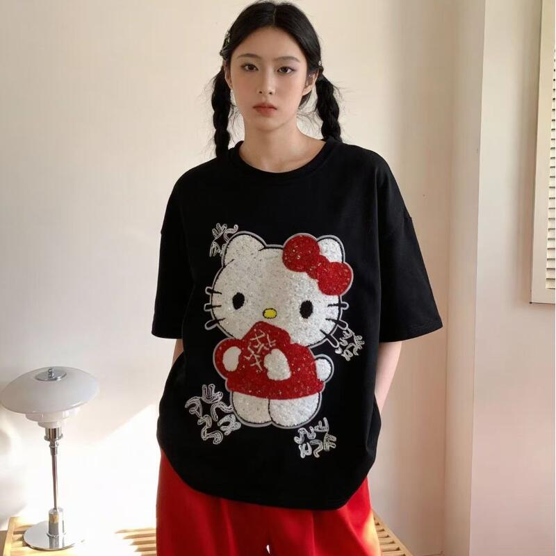 Embroidery Cotton - Camiseta Feminina de Verão com Manga