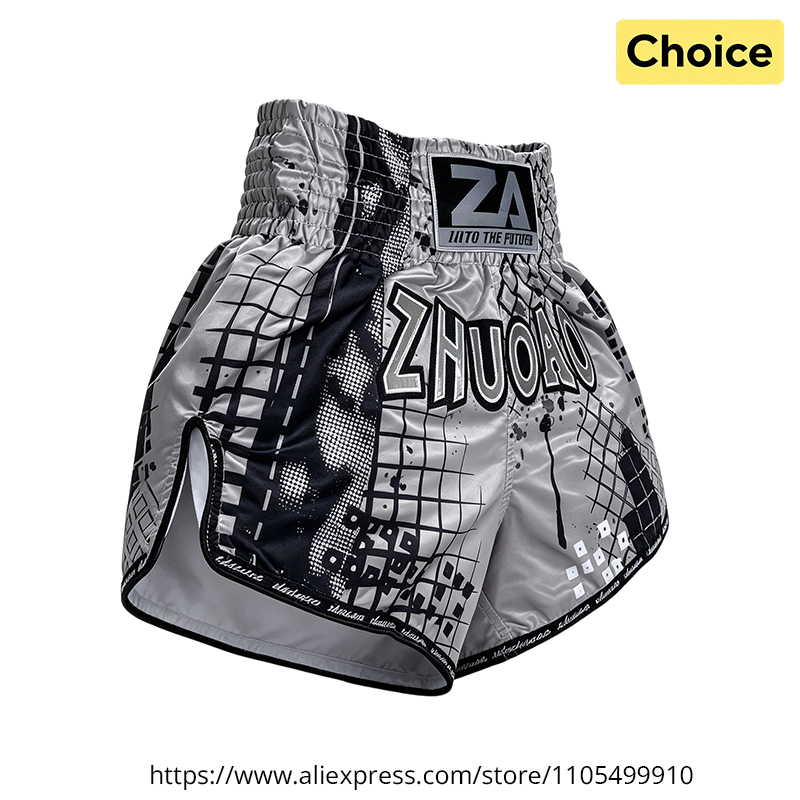 Embroidery Artist - Shorts de Boxe Cinza de Secagem