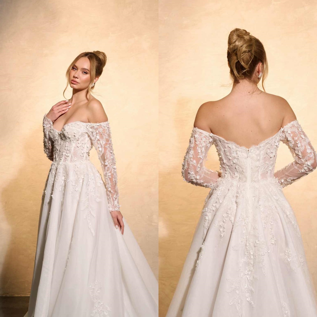 Embroidery Online Design - Vestido de casamento elegante linha a