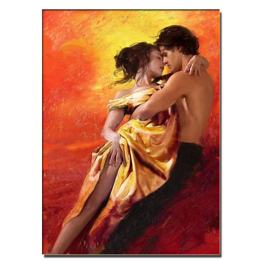 Embroidery Kiss - 5D DIY Pintura Diamante para Casal,