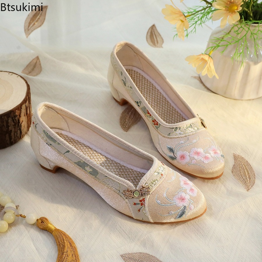 Embroidery Cotton - Novos Sapatos Femininos 2026: Estilo Étnico
