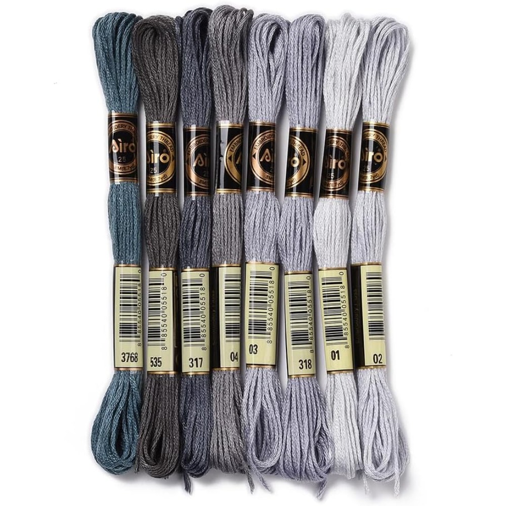 Embroidery Yarns - 8 novelos 70 jardas pulseiras de