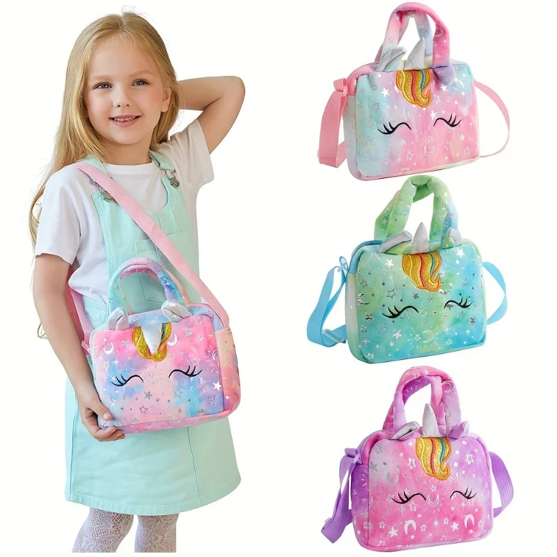 Embroidery Love - Doce unicórnio bolsas para meninas adorável
