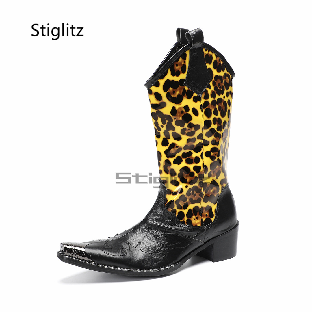 Embroidery On Leather - Botas de equitação masculinas com estampa
