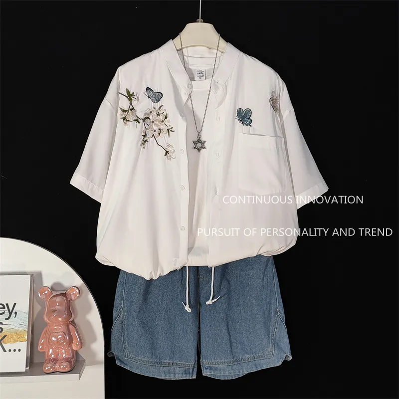 Embroidery In The Piece - Conjunto Masculino de 3 Peças Estilo