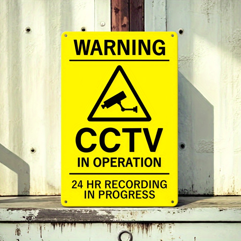 Embroidery Studio - Sinal de aviso CCTV de metal