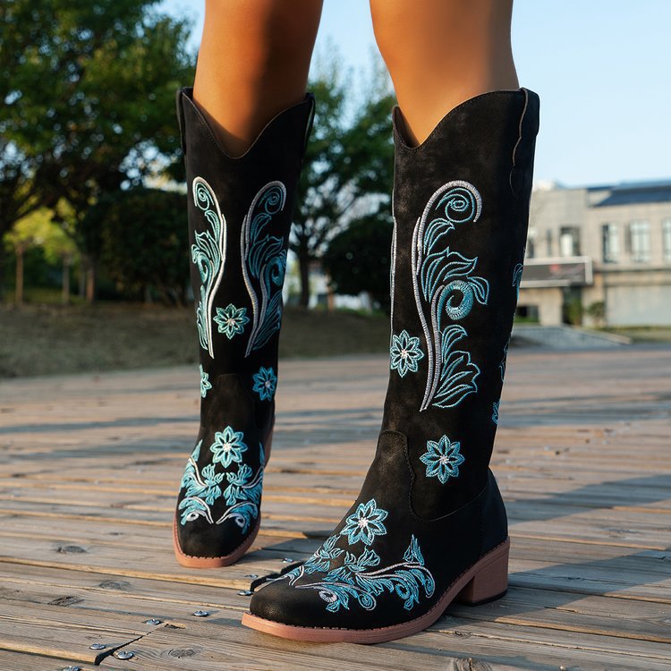 Retro feminino bota moda femin - Embroidery Youtube avaliação e preço