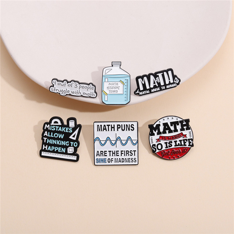 Broches de esmalte de matemáti - Embroidery Love avaliação e preço