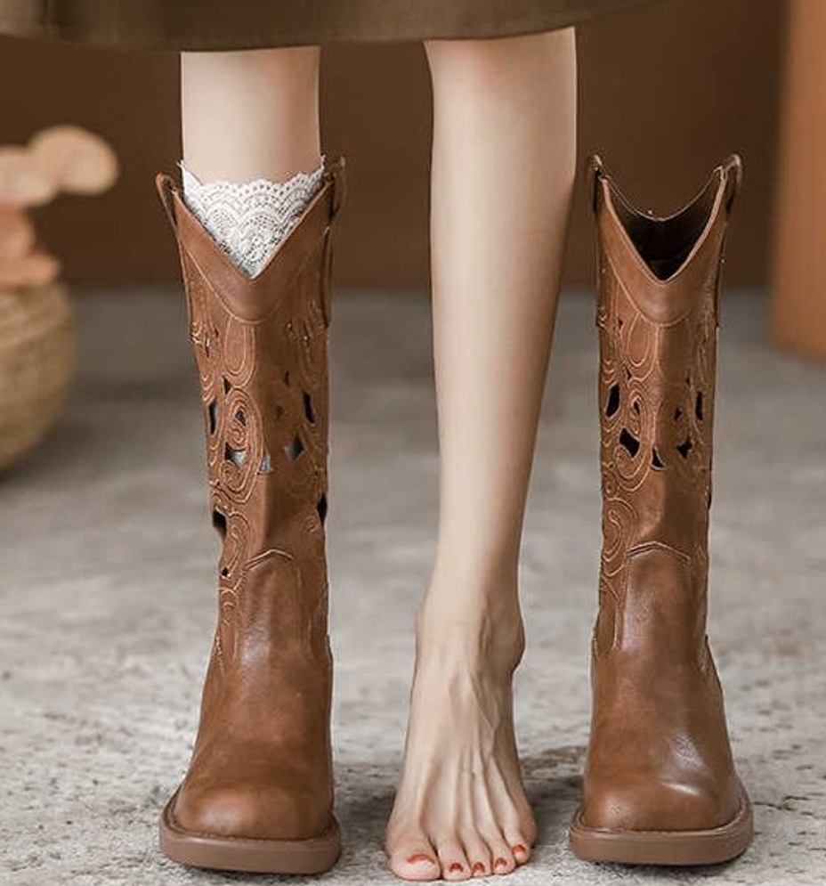 Botas de Cowboy Elegantes e Re - Embroidery On Leather avaliação e preço