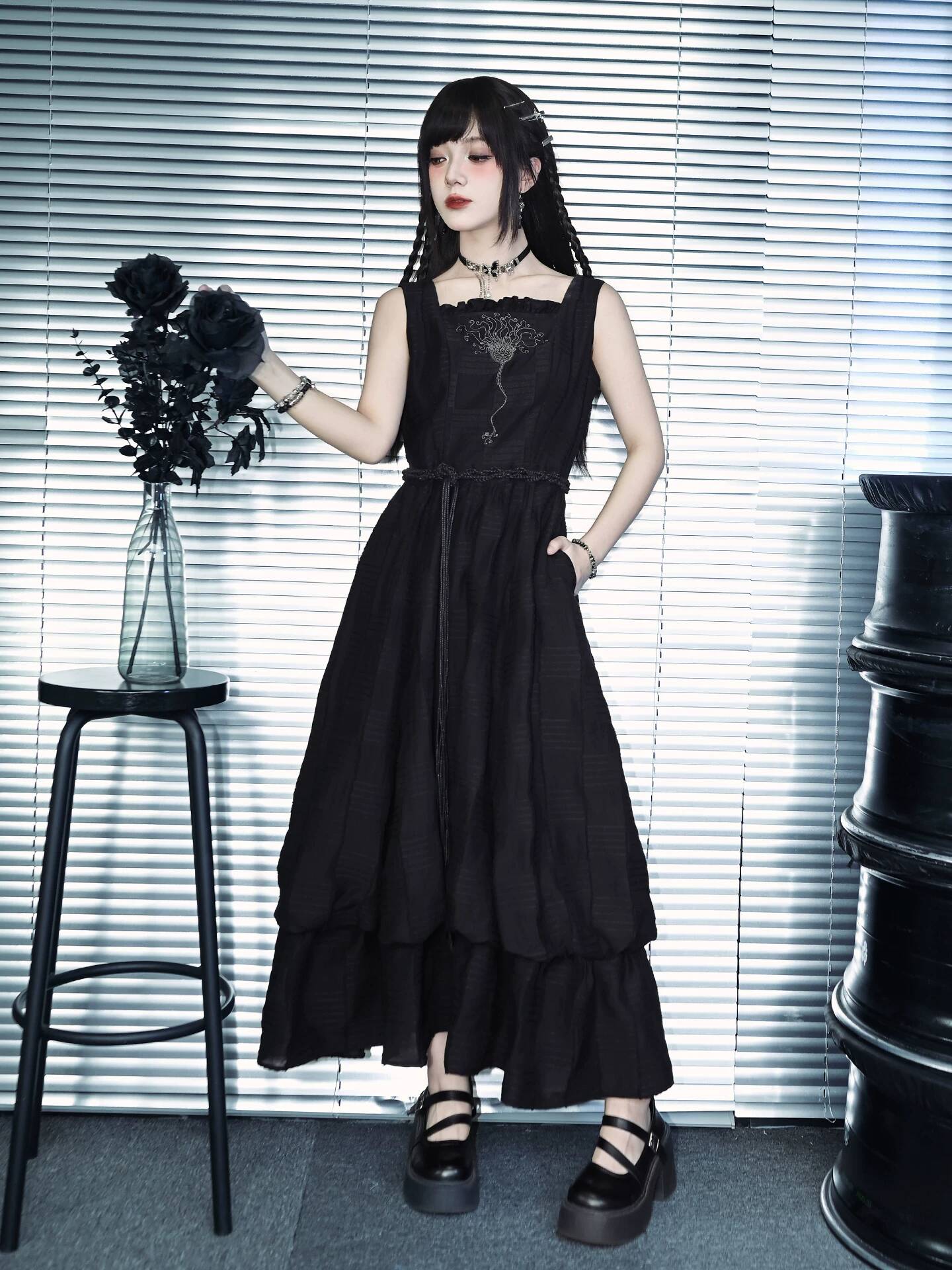 Novo Vestido Longo Preto de Du - Embroidery Cotton avaliação e preço