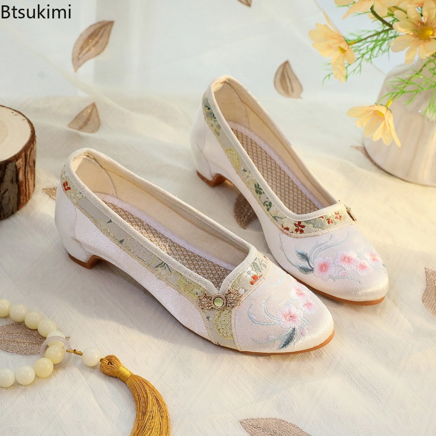 Novos Sapatos Femininos 2026:  - Embroidery Cotton avaliação e preço