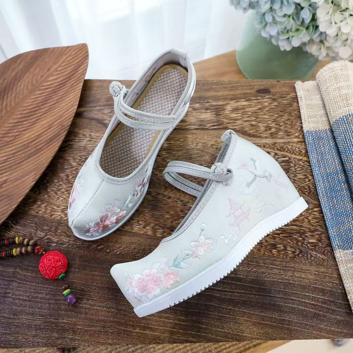 Mulheres aumentadas sapatos bo - Embroidery Cotton avaliação e preço