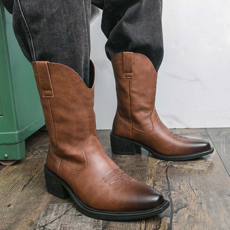 Botas Masculinas Clássicas com - Embroidery On Leather avaliação e preço