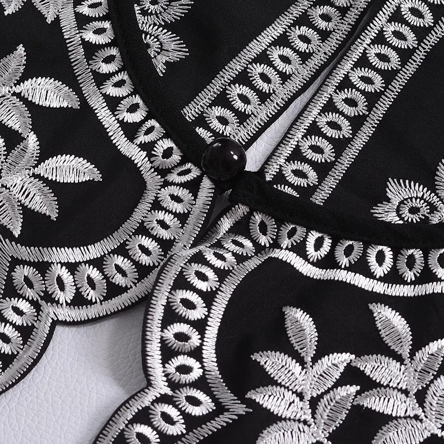 Novo Colarinho de Camisa Estil - Embroidery On Black Shirt avaliação e preço
